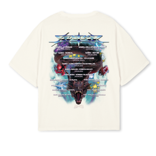 FULLDRILLSAKURAWHITE Cream Oversized Boxy Tee.