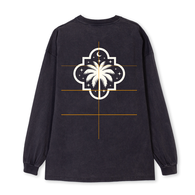 LONGSLEEVEARABIC Vintage Black Oversized LS Tee.