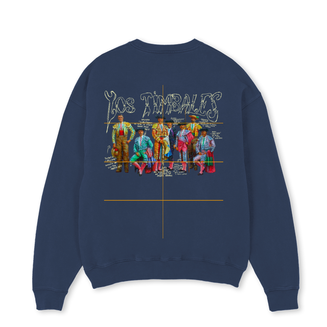 TIMBALESCREWNECK Navy Blue Oversized Crewneck Sweater.