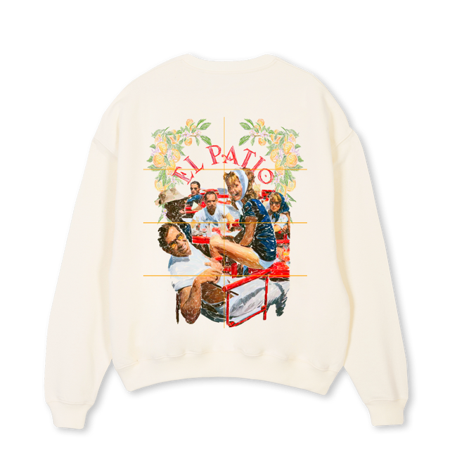 TARDEOSCREWNECK Cream Oversized Crewneck Sweater.