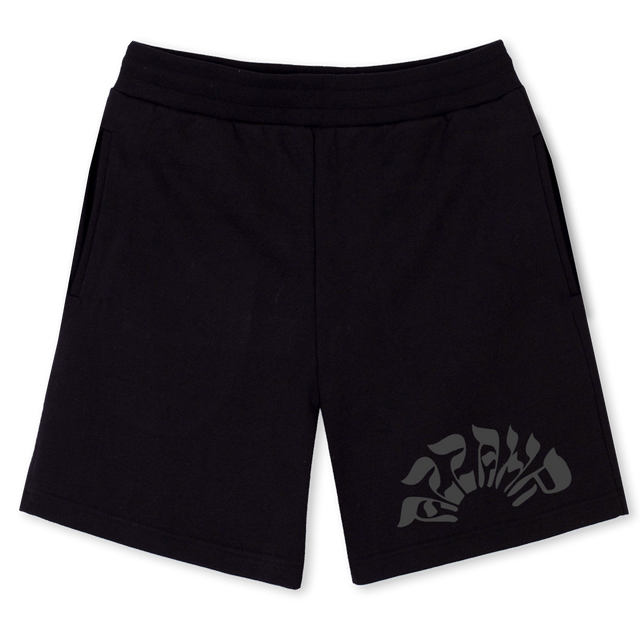 SHORHEBREW Black Relaxed Sweatshorts.