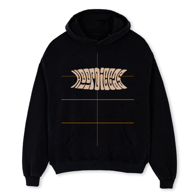 HOODBLACK Black Oversized Hoodie.