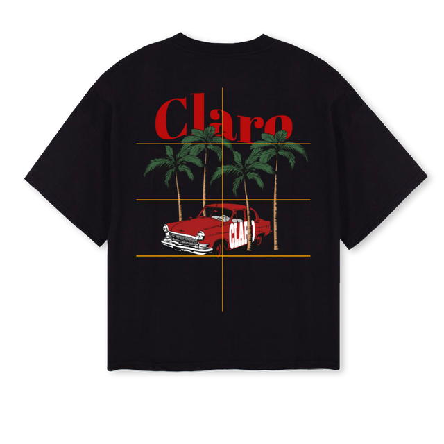 CLARO_1 Black Oversized Boxy Tee.