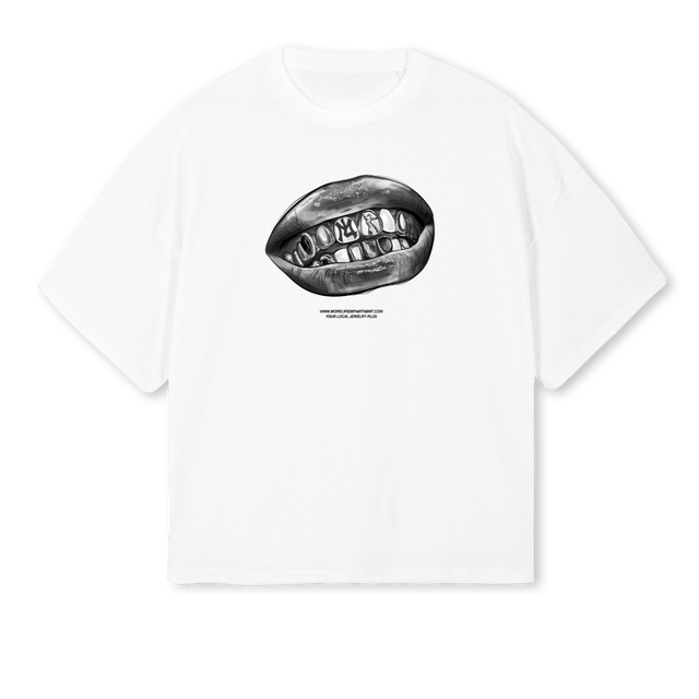 GRILLS White Oversized Boxy Tee.