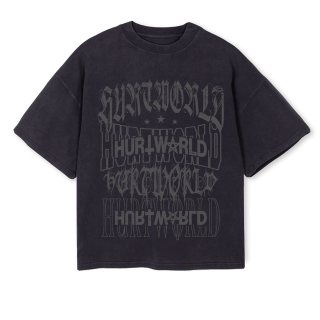 OVERDOSE Vintage Black Oversized Boxy Tee.