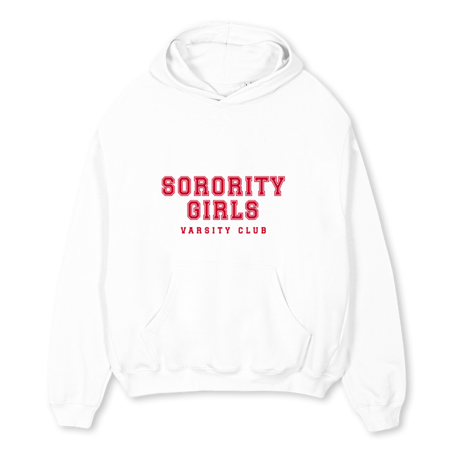 VCWHITEREDHOODIE White Oversized Hoodie.
