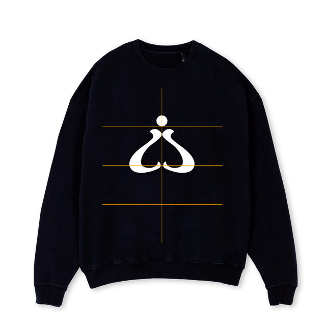 LUTENTEEBLK Black Oversized Crewneck Sweater.