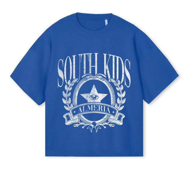 ALMERIATEE Cobalt Blue Oversized Boxy Tee.