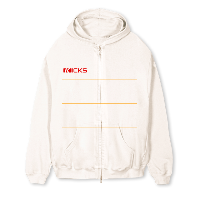 VKICKS Vintage White Regular Zipped Hoodie.
