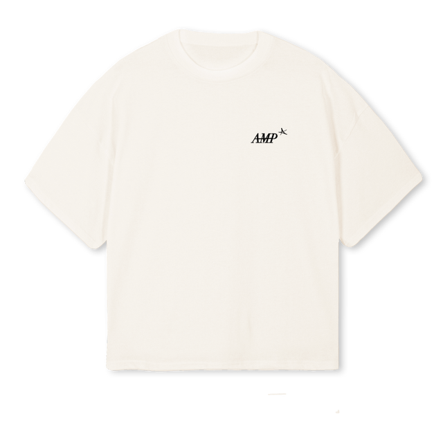 AMPTSHIRT Vintage White Oversized Boxy Tee.