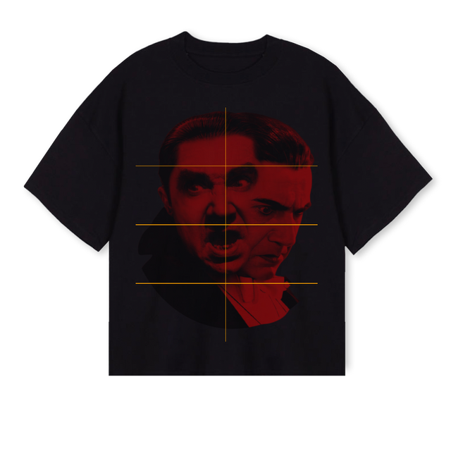 DRACULA Black Oversized Boxy Tee.