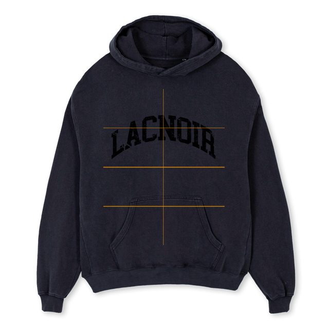 AMERICANTHREE Vintage Black Oversized Hoodie.