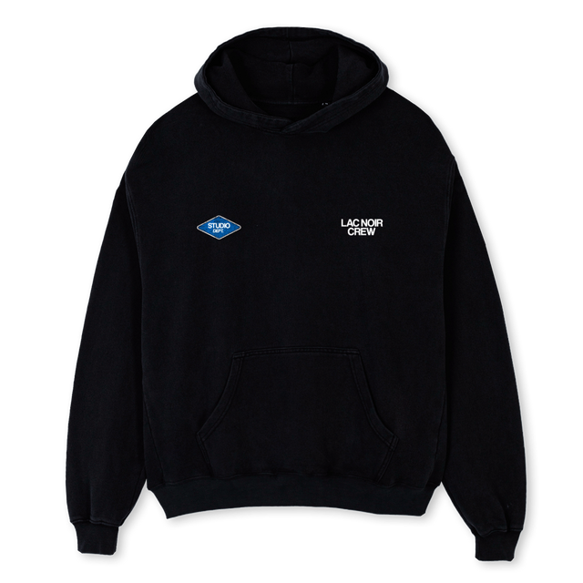 STUDIOCREW Black Oversized Hoodie.