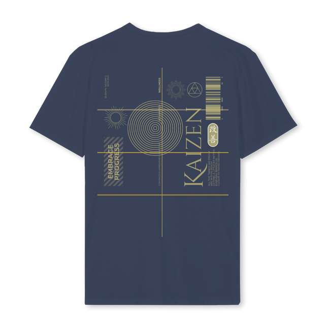 KAIZENGREEN Navy Blue Regular Tee.