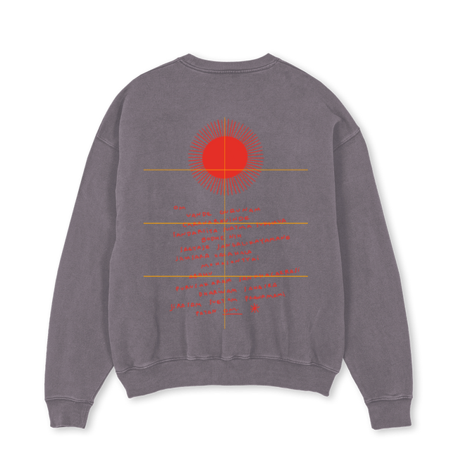 BUZOSOL Pigment Grey Oversized Crewneck Sweater.