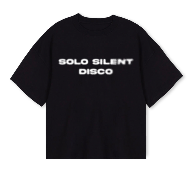 SOLOSILENT Black Oversized Boxy Tee.