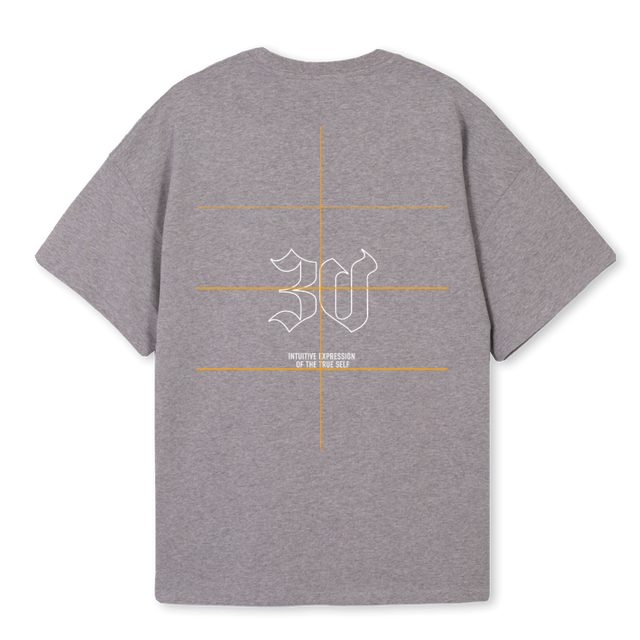 THIRDVOICEGRAYTEE Grey Marl Oversized Tee.