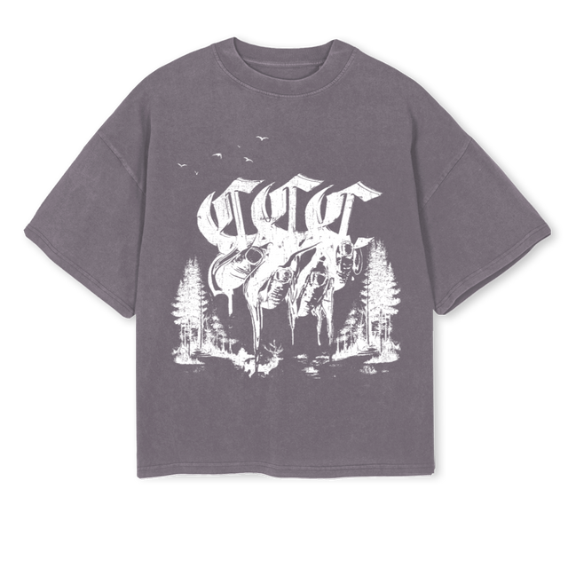 CLSCTRPLCGRY Pigment Grey Oversized Boxy Tee.