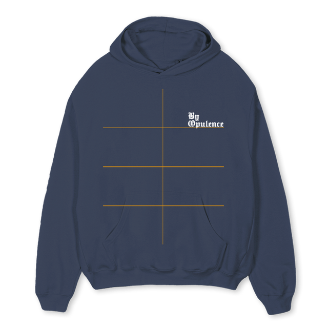 BYOPNAVYOH Navy Blue Oversized Hoodie.