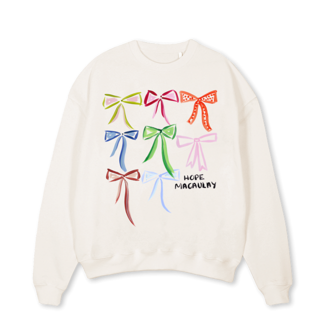 BOWSWEATSHIRT Vintage White Oversized Crewneck Sweater.