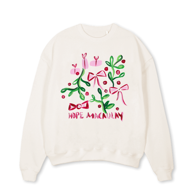 CHRISTMAS Vintage White Oversized Crewneck Sweater.