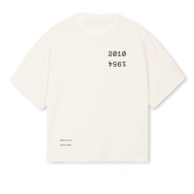 CCZEROZEROONE Vintage White Oversized Boxy Tee.