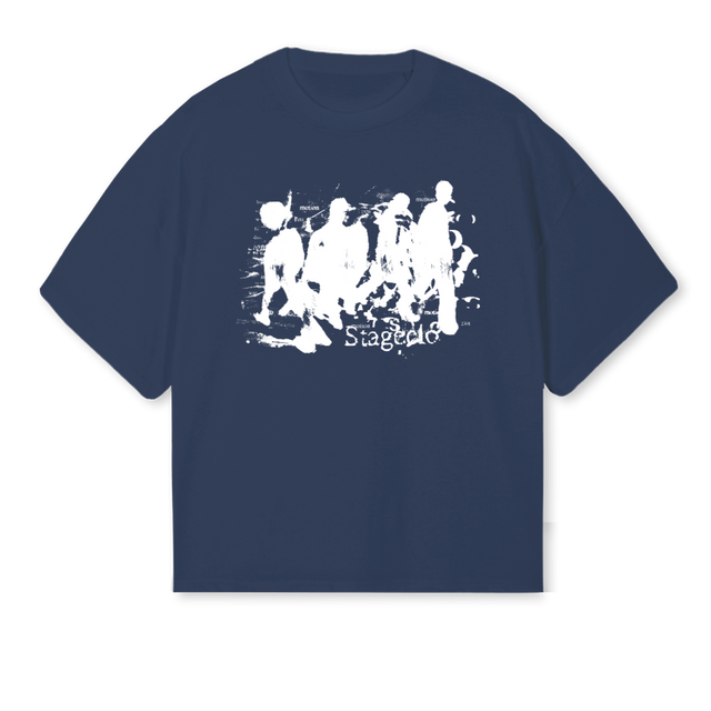 DESIGNTHREE Navy Blue Oversized Boxy Tee.