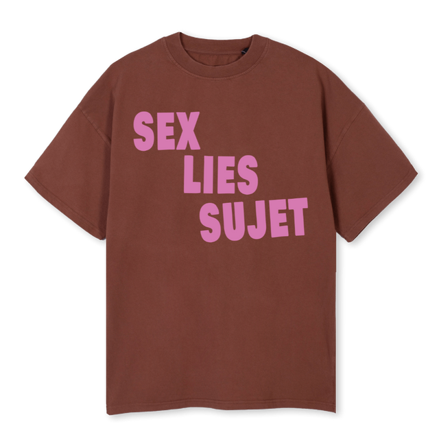 SEXLIESTEE Vintage Brown Oversized Tee.