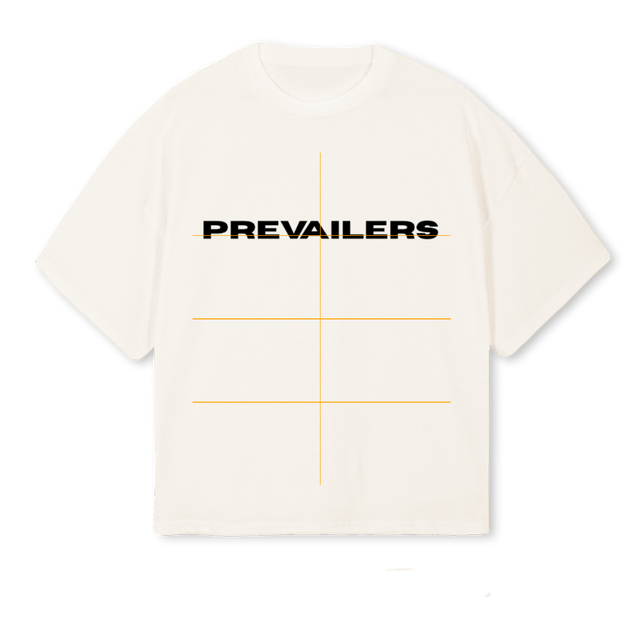 PREVAIL Vintage White Oversized Boxy Tee.