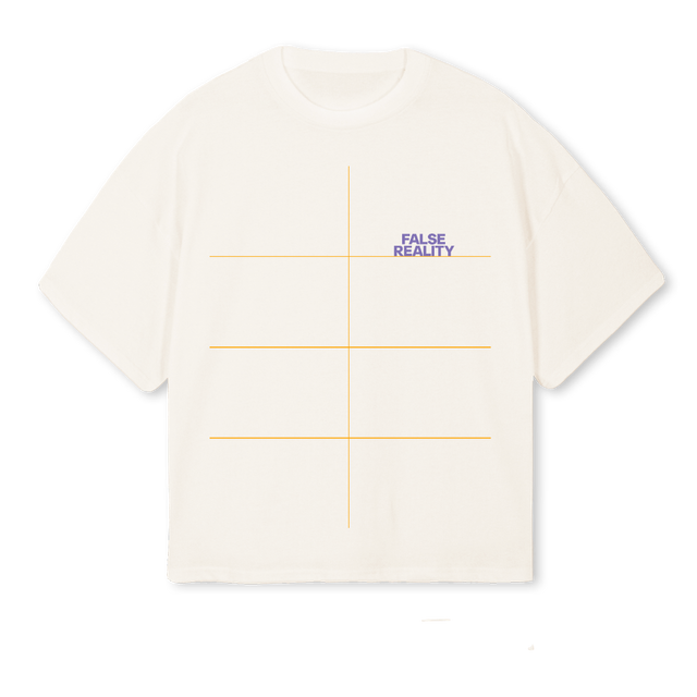 FALSEREALITYWHT Vintage White Oversized Boxy Tee.