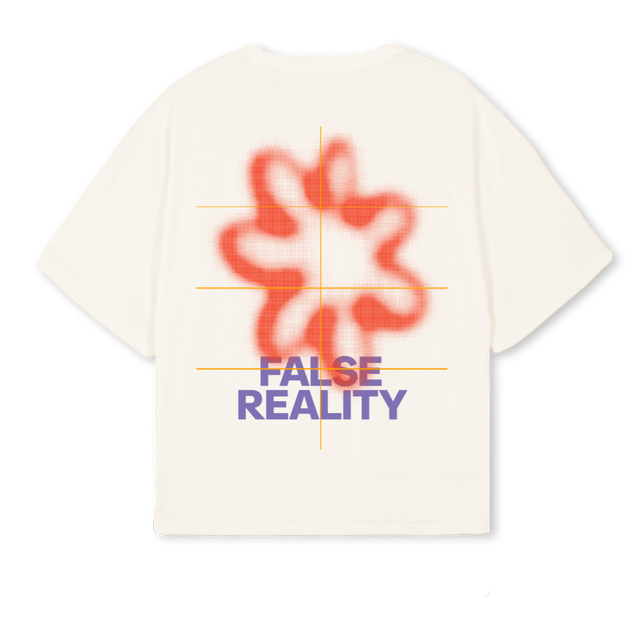 FALSEREALITYWHT Vintage White Oversized Boxy Tee.
