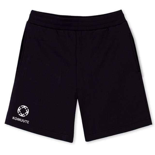 KOMUUTE_1 Black Relaxed Sweatshorts.