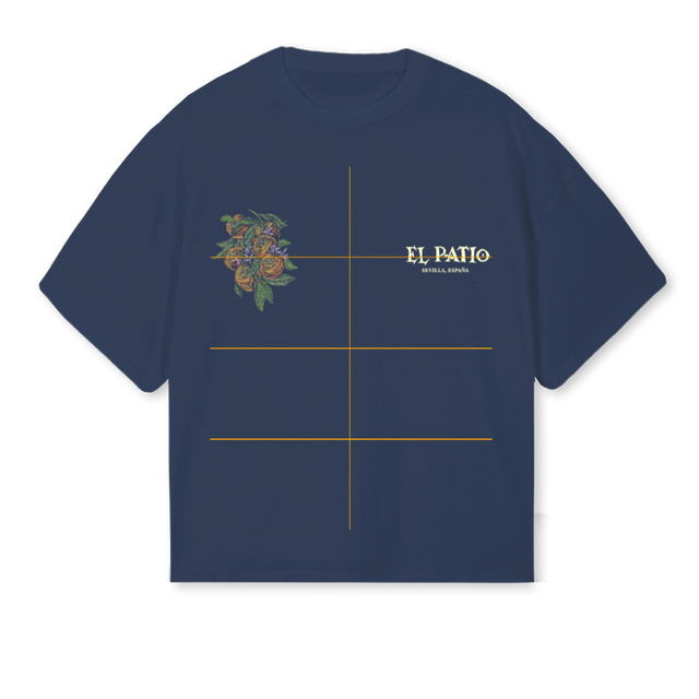 FLAMENCACOLORTEE Navy Blue Oversized Boxy Tee.
