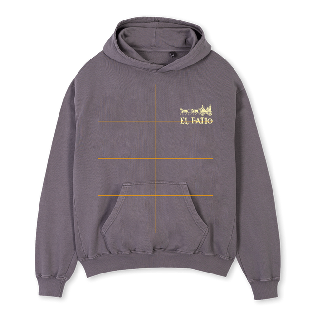 ELPATIOHOODIECOLOR Pigment Grey Oversized Hoodie.