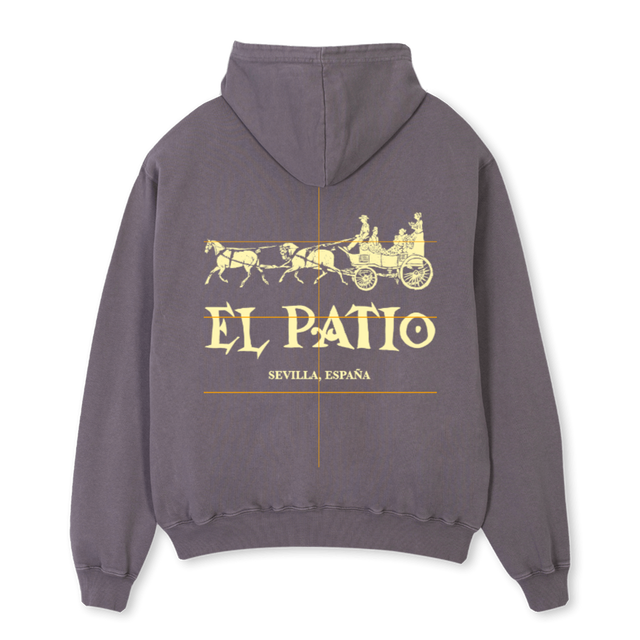 ELPATIOHOODIECOLOR Pigment Grey Oversized Hoodie.