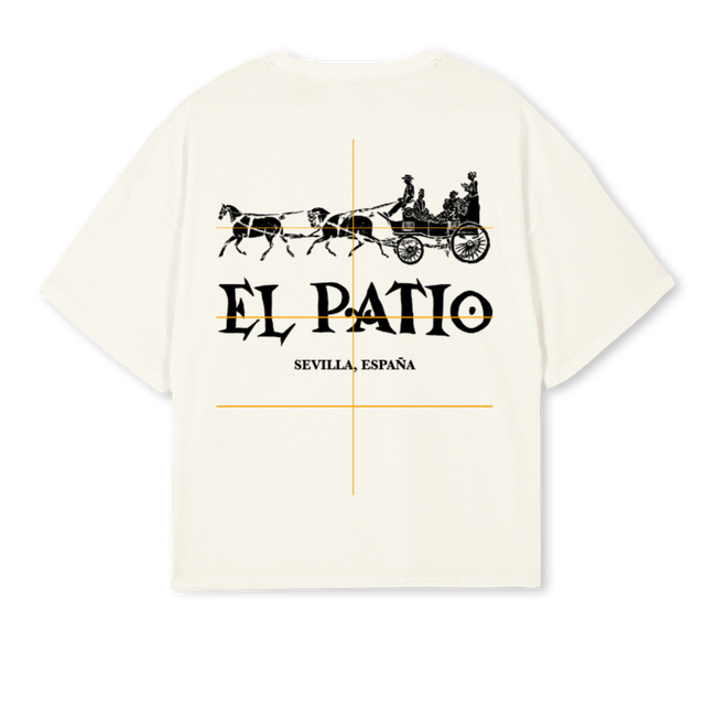 ELPATIOSIMPLEWHITE Cream Oversized Boxy Tee.
