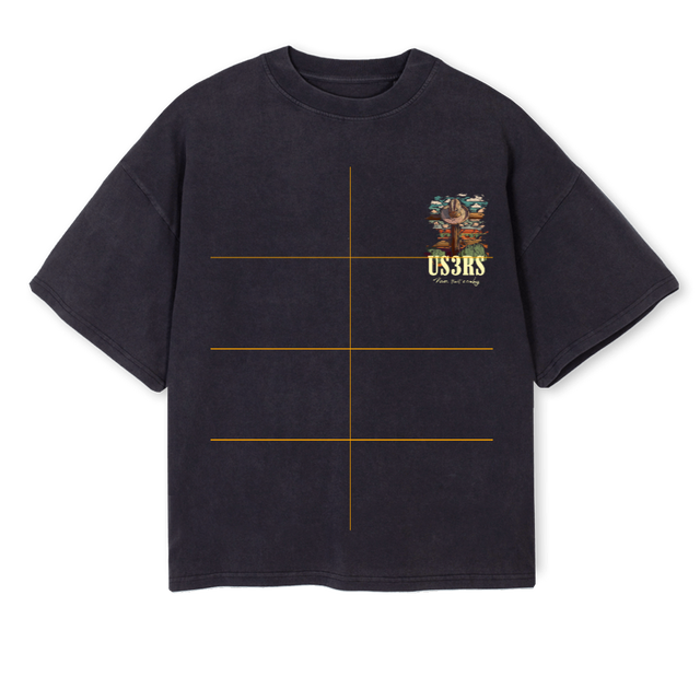 VAQUEROTEE Vintage Black Oversized Boxy Tee.