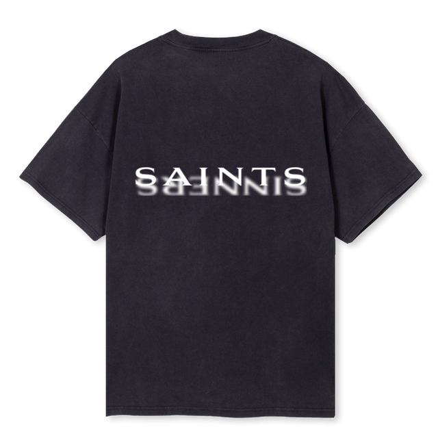 SAINTSINNERTSHIRT Vintage Black Oversized Tee.