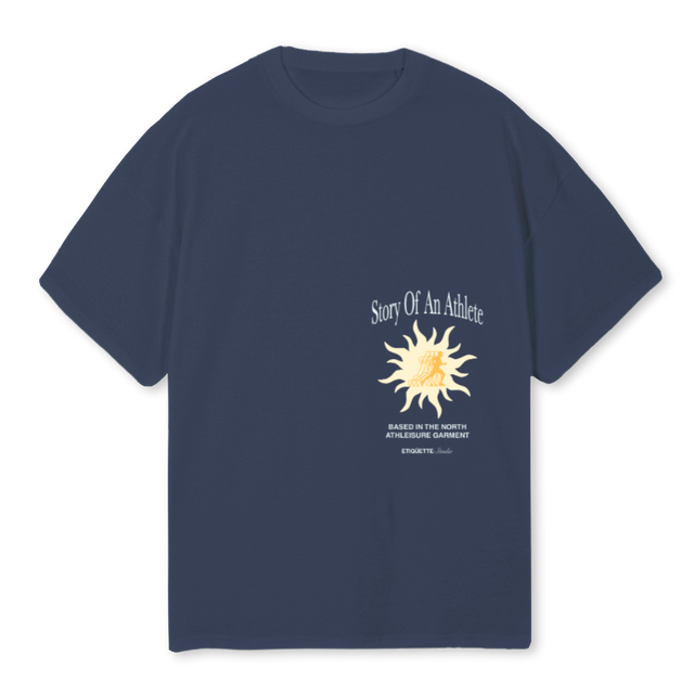 ETIQUETTERUNNERCLUB Navy Blue Oversized Tee.