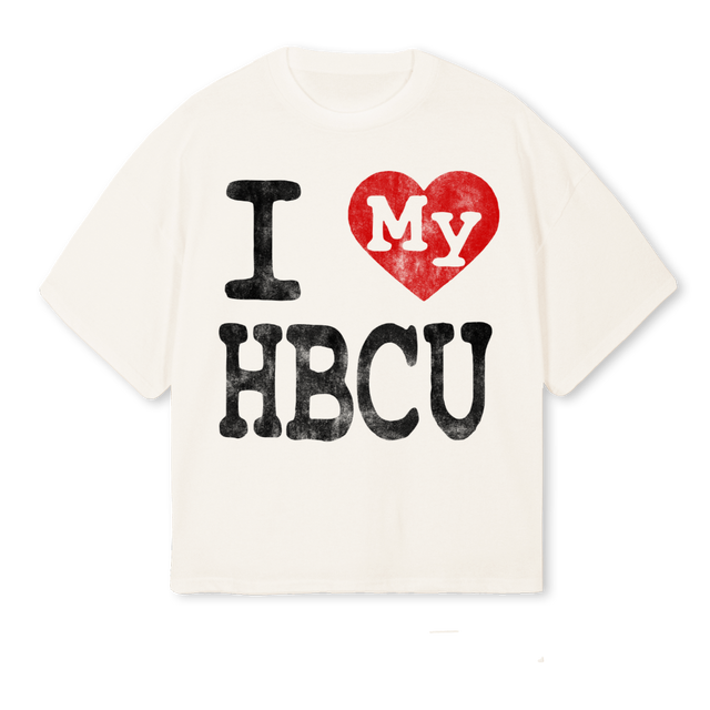 HBCUDSU Vintage White Oversized Boxy Tee.