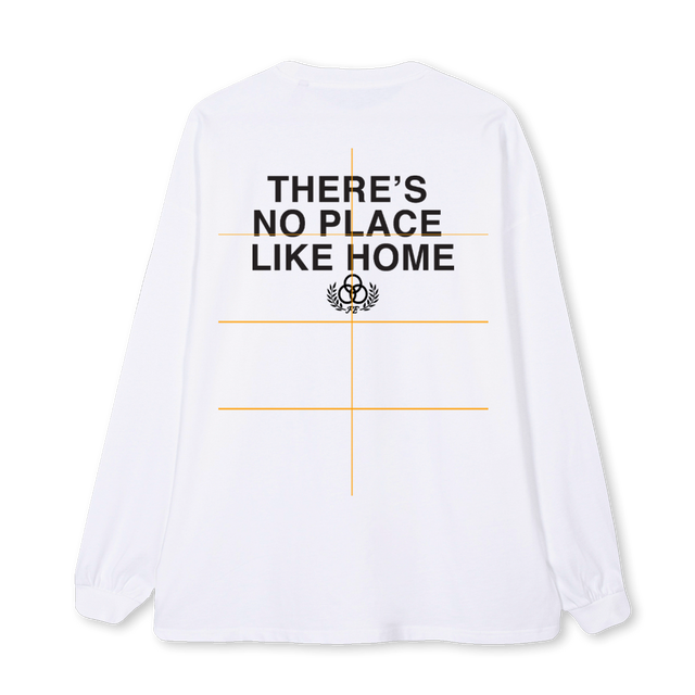 NOPLACELIKEHOME White Oversized LS Tee.