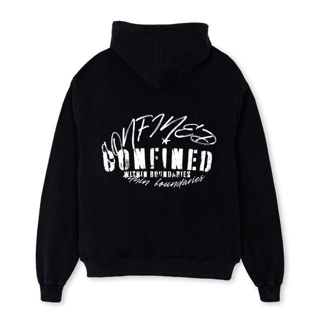 DOUBLECWBZIPSAMPLE Black Oversized Zipped Hoodie.