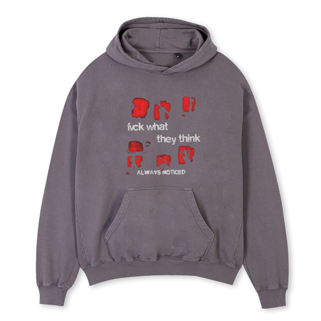 THINKER Pigment Grey Oversized Hoodie.
