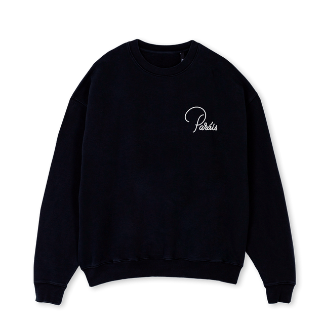 FLAGS Black Oversized Crewneck Sweater.