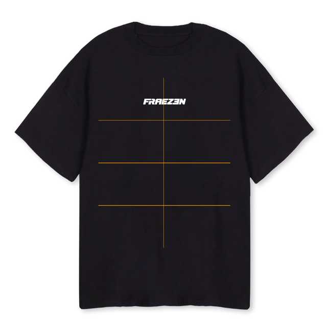FRAEZENFRONTBACK Black Oversized Tee.