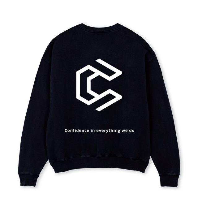 SAMPLEGYMWEAR Black Oversized Crewneck Sweater.