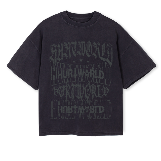 OVERDOSETWO Vintage Black Oversized Boxy Tee.