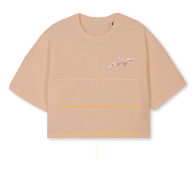 TCCUBCROPPED Croissant Cropped Oversized Tee.