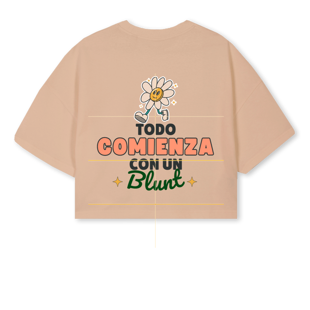 TCCUBCROPPED Croissant Cropped Oversized Tee.