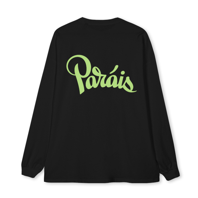 LONGSLEEVEGREENBLVK Black Oversized LS Tee.